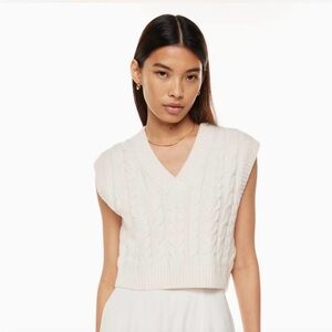 Aritzia Sunday Best cream Cable Knit Sweater Vest